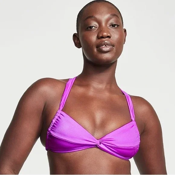 FREE NEW Victorias Secret Swim Purple Twist Bralette Bikini Top NWT Spring Break - Picture 2 of 15